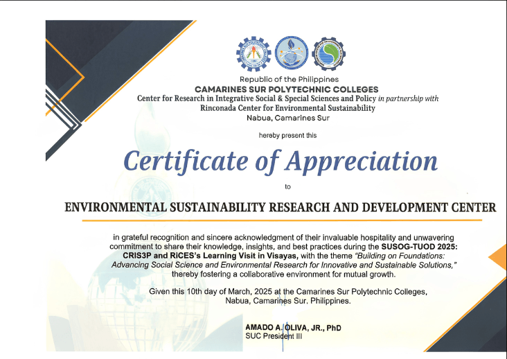 ESRDC award certificate 3